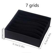 1pc Black 3-Compartment Underwear & Socks Drawer Organizer Set, Foldable Divider Storage Box, Home Storage & Organization, Minimalist Style, Non-Woven Fabric, Rectangular, Multi-Compartment Design, Classified Storage Space-Saving - Black - View 16