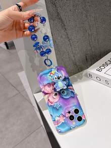 Disney Has Authorized, Phone Case - Chain Set, The Stitch Lilo & Stitch 3D Phone Case Plus A Silicone 3D Stitch Bracelet With Metallic Ring Removable Bracelet, Stitch And Angel Pattern, Compatible With Iphone17/16/15/14/13/12/11/XS/XR/X Plus Pro Max, A Stylish Cartoon Phone Case, The Perfect Gift Choice, Phone Protection, Durable Phone Cover, Great Gift For Friends And Family. - trắng - Xem 5