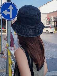 1件中性情侶韓系休閒全遮陽防曬漁夫帽 學生風 夏季適用 戶外騎單車 健行 釣魚 露營 購物 旅行 百搭 - A - 查看 4