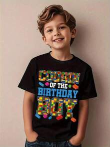 Women's T-Shirt, 100% Cotton, Comfortable And Soft With Excellent Sweat Absorption Properties. Birthday T-Shirt For Boys, Hop Punk Style, Made Of Soft, Antibacterial, And Skin-Friendly Cotton, With A Striking And Modern Print. 200-Gram Cotton T-Shirt, A Must-Have For Special Occasions Such As Festivals, Birthdays, And Family Outfits (1 Piece). - 黑色 - 查看 1