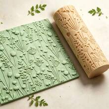 1pc Grass Tuft Texture Roller, Suitable For Soft Pottery, Pottery, Coasters, DIY Jewelry Making, Durable Handmade Seals, Art Design And Enthusiasts, Embossing Sticks, Pottery Embossing, Decorative Patterns, Pottery Craft Tools - Apricot - View 4