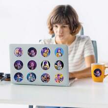 500pcs K-Pop Anime Round Stickers, Self-Adhesive Sticker Roll, Cute Character Labels, Suitable For Scrapbooking And Gift Wrapping - Multicolor - View 10