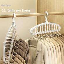 1/2/3pcs Space-Saving Multi-Layer Hanging Clothes Rack Closet Clothing Organizer Hanging Hook Foldable Multi-Functional Storage Hanger For Bedroom Wardrobe Organization System - View 3