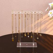 1pc High-End Acrylic Transparent Necklace Storage Rack, Suitable For Women, Back To School Season, Eid Al-Adha Essential, Vanity Bedroom Jewelry Storage - Clear - View 9