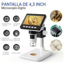 Microscopio digital HD con pantalla de 4,3 pulgadas, resolución 1080P y aumento de 1000X. Microscopio electrónico de sobremesa para mantenimiento industrial. - A - Ver 1