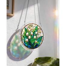 Acrylic Puzzles Suncatcher Window Hanging, 83 Pieces 7.4 Inch Sun Catcher Acrylic Puzzles Garden Decoration For Women Men Mom Birthday Gift Home Decor (Dawn Flower) - 秘密百合谷 - 查看 3