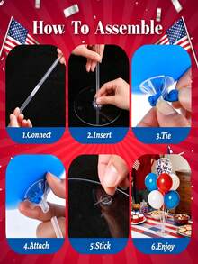 1 Set Kit de Soporte para Globos, Incluye Base Adhesiva y Accesorios para Globos, Componentes de Soporte de Globo Estable para Escritorio para Decoración de Fiesta de Cumpleaños, Poste de Globo con Copa para Fácil Ensamblaje DIY, Viene con Estante de Exhibición Transparente - Multicolor - Ver 6