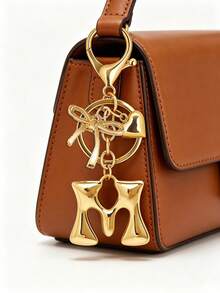 Sparkling Initial Letter Keychain With Heart And Bow Decoration, Stainless Steel Letter Key Ring For Handbags, Fashionable Alloy Keychain Ring, Bag Backpack Charm Car Key Fob, Perfect Accessory For Women's Daily Use, Couple Gift, Classic Simple Keychain, Decoration, Bag Accessory, Suitable For Friends, Family, Couples, Girlfriend, Important Gift, Holiday Souvenir - Multicolor - View 6