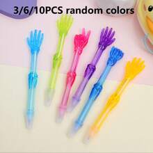 Back To School Special Offer, Transparent 0.5mm Gesture Hand Bone Shaped Ballpoint Pen 3/6/10pcs Set, Perfect For Creative Stationery, Gesture Writing, And As Office Use Or Signature Document Prize Gift. - Multiple Styles - View 10