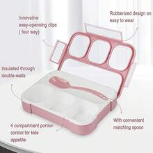 1pc Bento Box With Cutlery, 4-Compartment Leak-Proof Lunch Box, Microwave , Suitable For Work, Travel And Picnic - Multicolor - View 8