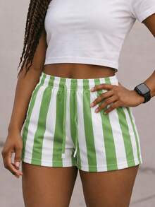 Women's Casual Printed Shorts, Crafted From A Soft, Smooth, And Skin-Friendly Knit Fabric, Featuring A Drawstring Waist, Pockets, And Slight Stretch. - Multicolor - View 1