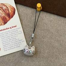 6pcs Cute Cat Resin Pendants, Suitable For Phone Strap Phone Camera Decoration, Cute Phone Charms, Soft And Cute Phone Pendants, Perfect Gift For Girlfriend And Couples - Multicolor - View 5