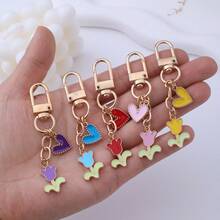 1 buah Gantungan Kunci Bunga Tulip Enamel Baru untuk Wanita dan Anak Perempuan, Liontin Gantungan Kunci untuk Tas Tangan dan Ponsel, Dekorasi Kalung DIY, Liontin untuk Gantungan Kunci, Hadiah. - MultiWarna - View 6