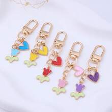 1 buah Gantungan Kunci Bunga Tulip Enamel Baru untuk Wanita dan Anak Perempuan, Liontin Gantungan Kunci untuk Tas Tangan dan Ponsel, Dekorasi Kalung DIY, Liontin untuk Gantungan Kunci, Hadiah. - MultiWarna - View 4