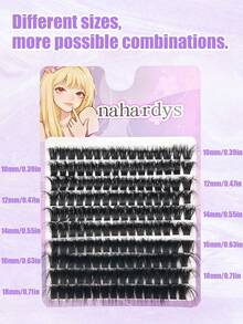160PCS D-Curl 100D Cat Eye Lashes Clusters MIX 10-18mm Wispy Natural Fluffy Thick Reusable Eyelashes , For Daily Makeup Lash Clusters, Eyelash Extension Natural Lash Clusters,Lash Tech Supplies,Tail Elongated - D - View 3