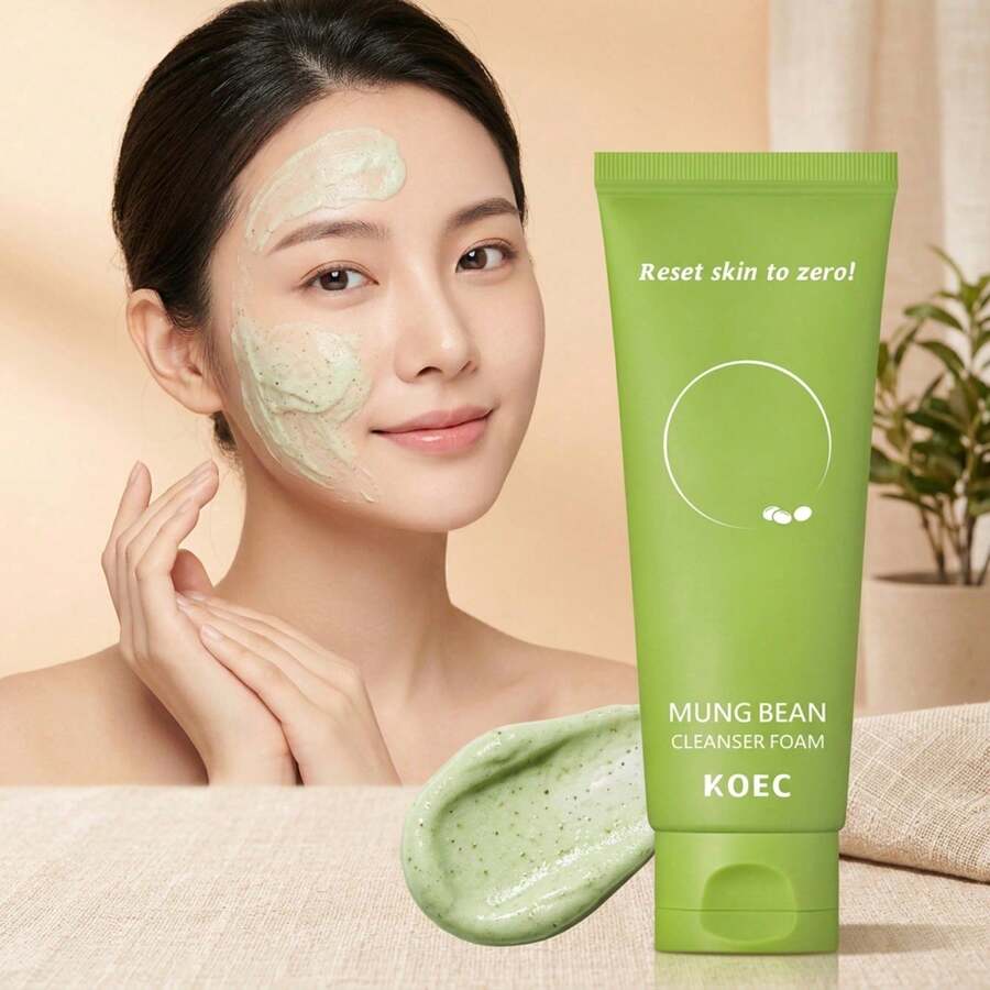 Mung Bean PH-Balanced Cleansing Foam, Nutritious Bean Mild Formula, Qualified Non-Comedogenic Cleanser, Renew Clean Skin Surface, Gentle Clean Without Skin Discomfort, Practical Daily Facial Cleansing Mask, Korean Skincare, 2.7fl.Oz/80ml - 1 pcs - 查看 1