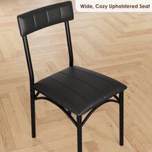 5-teiliges Esszimmer-Set für 4 Personen, rechteckiger Tisch mit 4 gepolsterten Stühlen, robuster Metall- & Holzrahmen, platzsparend, ideal für Küche, Apartment, Esszimmer & Kaffeebar - Set aus zwei Esszimmerstühlen - Übersicht 4