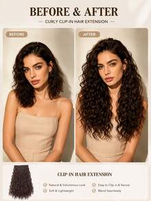 4pcs/Set Curly Hair Extensions, 16 Inch Heat-Resistant Synthetic Hair, Clip-In Hair Extensions For Women, Suitable For Party, Wedding, Festival And Daily Wear, Halloween - Multicolor - View 7