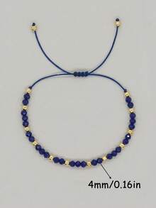 YAUKIA Pulsera Vintage de Lapislázuli Creatividad, Pulsera Ajustable, Trae Sentimientos de Paz Profunda, Joyería Simple de Verano para Yoga y Meditación - Multicolor - Ver 3