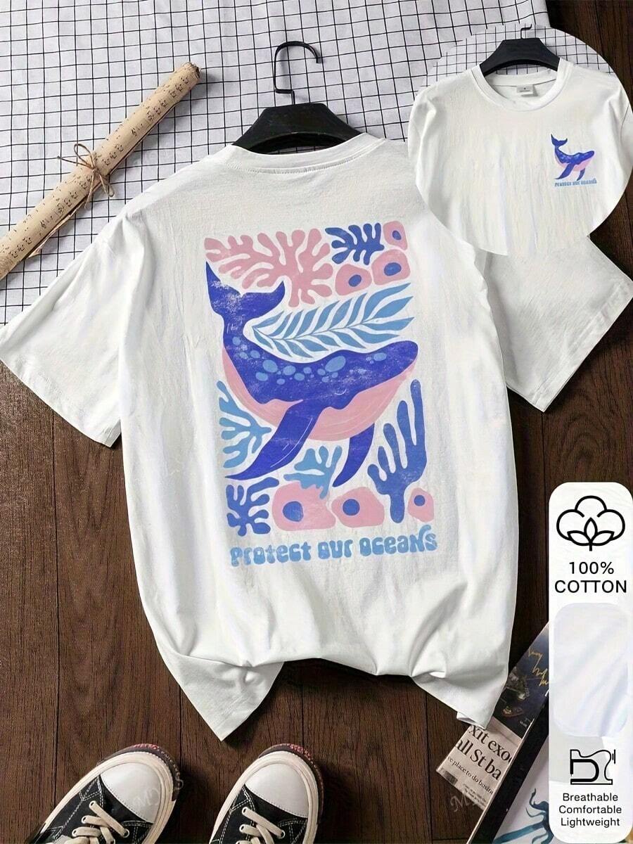 1-Piece "Drumline" Music Themed T-Shirt, 100% Cotton, With Drums Text (Bass, Snare, Quad) And Drum Silhouette Details, Crew Neck Tee For Marching Band Performances And Music Conc - 白色 4 - 查看 1
