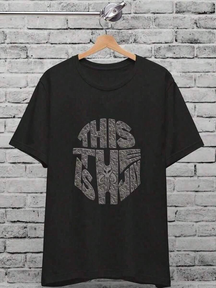 Camiseta This Is The Way Uni para Hombre y Mujer, Camiseta Mandalorian, Bebé, Regalo de Cumpleaños, Camiseta Divertida, , Camiseta Grogu Jedi Sith, Camiseta de Algodón Puro de 180 Gramos Estilo Sci-Fi de los 90s, Presenta el Estilo Y2K American Streetwear. Yo - Negro - Ver 1