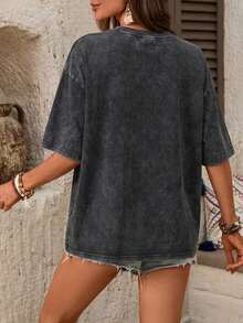 Take That Circus Live 2026 Print Acid Wash Oversized T-Shirt - Black - View 7