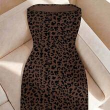 LunaCass8  Vestido tubo ajustado de cuello redondo con estampado de rayas para mujer, primavera/verano - Multicolor - Ver 7