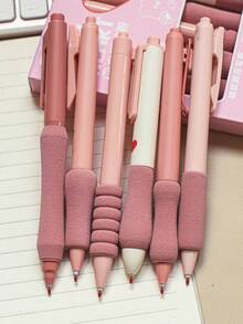 6 PCs In A Box Of Gel Pens With Soft Sheath For Students' Office Writing Pens With A High Sense Of Pink Transparent Pen And Black Ink Of 0.50mm For 6 PCs. - Sets - View 3