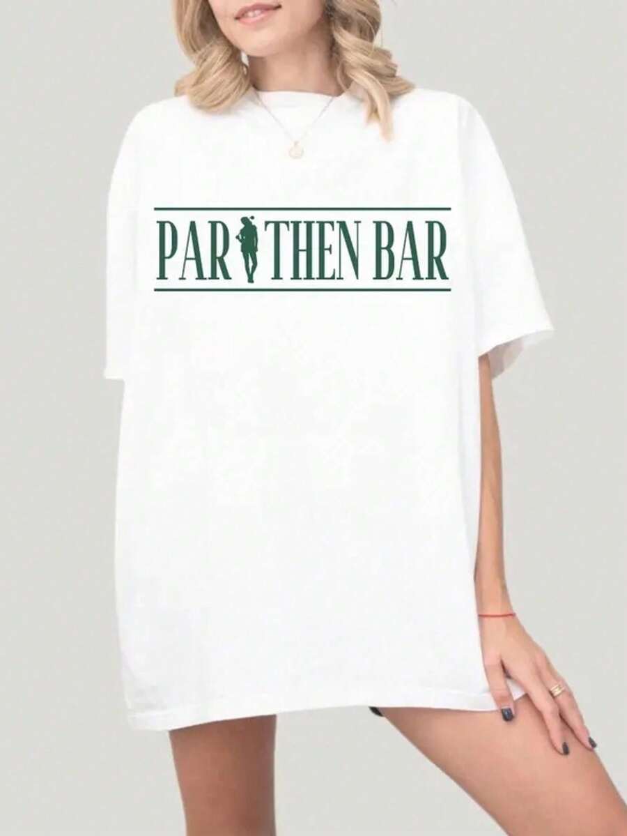 1 Piece Par-Tee Women's Golf T-Shirt, Golf Gift For Her, Golf T-Shirt, Women's Golf T-Shirt, Golf Gift, 180g 100% Cotton - 白色 5 - 查看 1