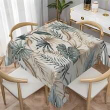 1pc Morandi Tropical Palm Leaf Print Rectangular Tablecloth, Anti-Slip Wear-Resistant, Nordic Restaurant / Bohemian Home / Luxury B&B / Tropical Style Decor Essential! Polyester Material, Machine Washable, Suitable For Multiple Indoor Scenes - Multicolor - View 16