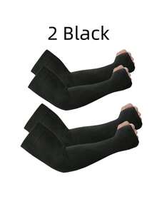 3/2/1 2 Packs Neutral Arm Warmers, Unisex Sports Sleeves With UV Sun Protection, Hand Coverage & Support, Suitable For Running, Fishing, - Multicolor - View 2
