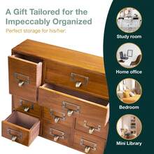 Apothecary Style Drawer Organizer, 12 Drawers For Tea Bags And Herbs - Brown - View 6