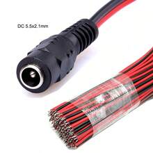 18 AWG 22AWG männlicher weiblicher DC-Stromstecker 5V 12V 5,5x2,1mm Kabelstecker Adapter, geeignet für Fernseher, Kamera, 5050 2835 LED-Streifenleuchten - Weiblich & Männlich - Übersicht 8
