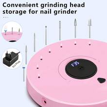 35000RPM Electric Nail Drill With LED Display And Pause Function, Manicure And Pedicure Set, Suitable For Nail Salons And Home DIY - 粉色 - 查看 3