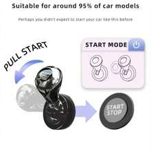 Car One-Click Start Lever Cover, Retro Joystick Style Engine Start Stop Button Decor, 4 Colors Available, Car Interior Modification Accessory, Cool Push Start Button Decoration, Perfect Gift For Car Lovers - Retro Style - View 4