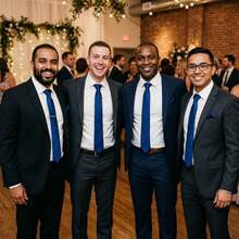 Set Of 3 Light Gray Ties For Groomsmen, Weddings, And Events - Royal Blue - View 2