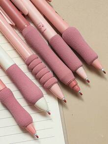 6 PCs In A Box Of Gel Pens With Soft Sheath For Students' Office Writing Pens With A High Sense Of Pink Transparent Pen And Black Ink Of 0.50mm For 6 PCs. - Sets - View 2