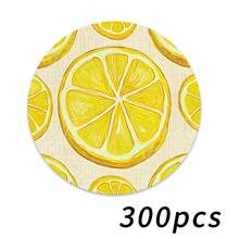 1/2/4/6/8/300 Pieces Of Luxury Fruit Series Placemat Set, Printed With Fresh Lemon Slice Pattern. Machine Washable Polyester Material, Anti Fouling, Waterproof, And Easy To Clean. Suitable For Parties And Kitchen Decoration. - Multicolor - View 18