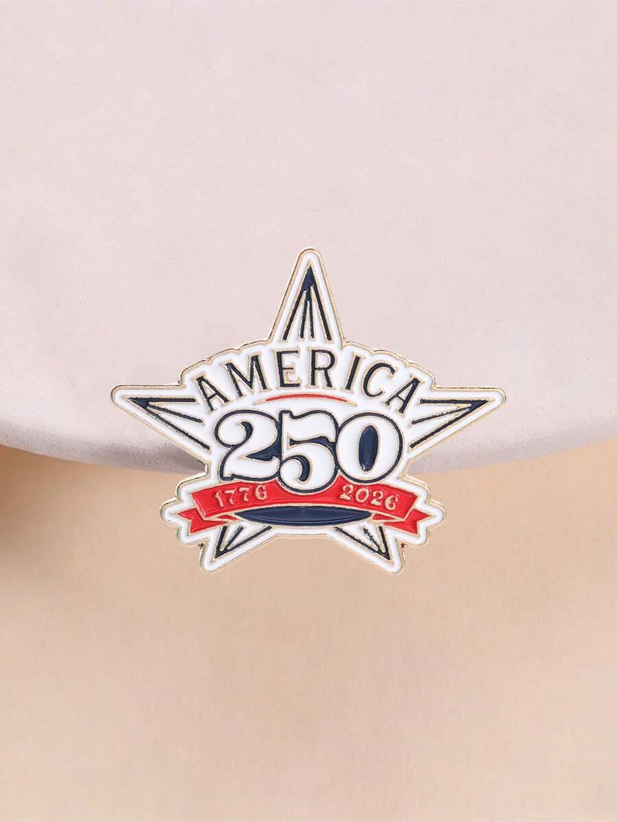 美國250週年紀念琺瑯胸針,愛國星形胸飾 - 彩色 - 查看 1