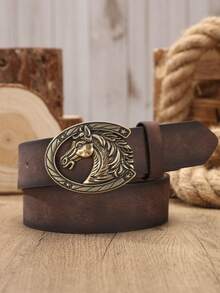 1pc Vintage Western Cowboy Style Belt, Unisex, Suitable For Jeans - BH1144 - View 3
