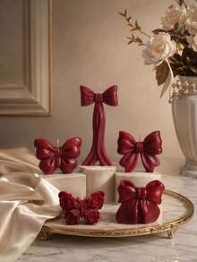 Candela aromaterapica con fiocco 3D Rosso Vino & Rosso Rubino, terapia olfattiva, regalo per laurea/compleanno, decorazione per proposta & matrimonio, decorazione per la casa, vacanze, San Valentino, ritorno a scuola, Ognissanti, Natale - A - Visualizzare 8
