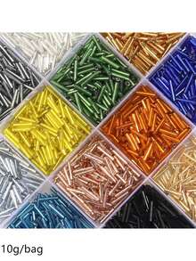 10g/Pack 6mm Long Glass Seed Beads, Elegant Fashion Bracelet, Phone Strap, Hair Accessory DIY Loose Beads - Tubular Rice Beads - View 14