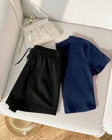 BOSTON CASUAL SHORTS AND T-SHIRT SET FOR ALL OCCASIONS - 藍色 - 查看 2