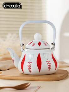 choxila 1pc Multicolor Tulip Leaf Enamel Pot, Multifunctional Teapot, Coffee Pot, Kettle For Home Use, Kitchen Universal Induction Or Gas Stove Direct Fire Heating Enamel Teapot, Home Tabletop Decor Teapot, Holiday Gift Teapot - Tulip Enamel Teapot - View 6