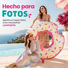 Aro Flotante Rosquilla Colorido, Fácil de Llevar a Viajes y Excursiones, Ideal para Días de Sol en la Playa, Reuniones en la Piscina y Momentos de Ocio en el Lago - Rosquilla - Ver 6