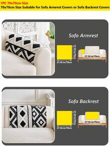 1 pieza Funda de sofá de estilo bohemio cómoda de lana de cordero, cojín de sofá antideslizante y lavable a máquina, protector de muebles con textura 3D, adecuado para uso doméstico - Multicolor - Ver 29
