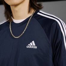 Adidas M Sereno 3S T Quick-Dry Raglan Sleeve Sports Casual Short Sleeve Crew Neck T-Shirt - Royal Blue - View 4