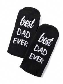 1/3 Pairs Fun Socks Designed For Dads, Lettering On Sole - Best DAD EVER ("Best Dad Ever"), Creative And Stylish Socks, Great Gift Choice - Birthday Gift, Holiday Gift - Multicolor - View 6