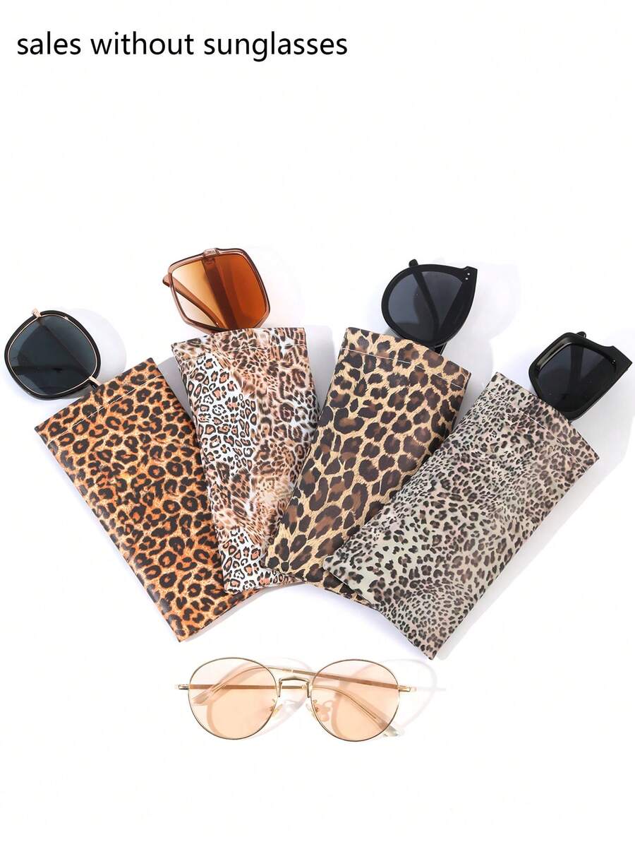 1/2pcs Leopard Pattern Eyeglasses Bag,Women Glasses Bag,Fashion Glasses Storage Bag,Cute Glasses Pouch,Women Leopard Fashion Glasses Storage Bag - Multicolor - View 1