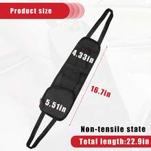 EIGIIS 1pc Oxford Cloth Grid Car Seat Back Storage Hanging Bag With Zipper And Elastic Straps, Suitable For Car, SUV And Truck Accessories - one-size - View 3